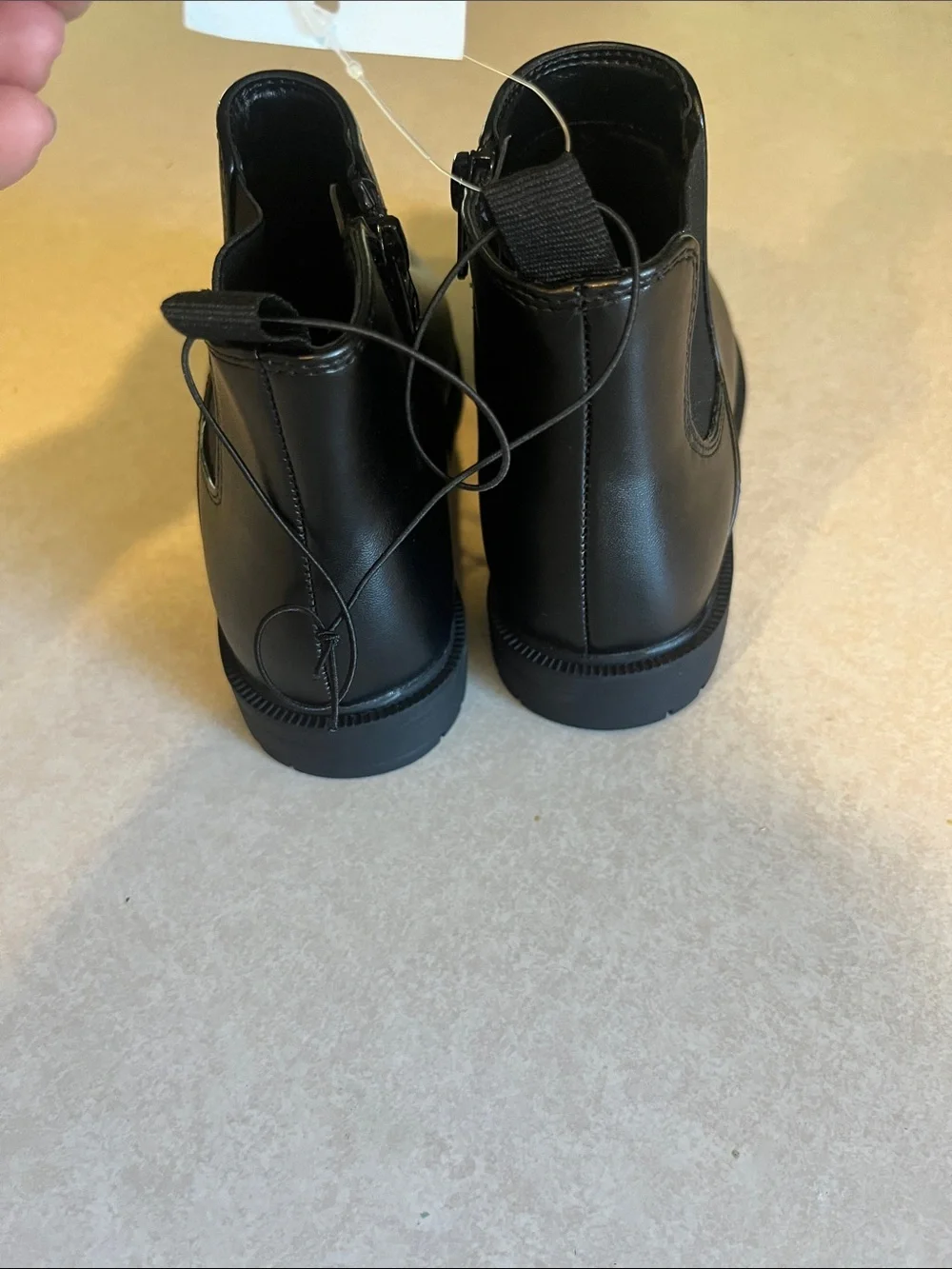 New Cat & Jack Chelsea Boots Side Zip Black Size 13 NWT